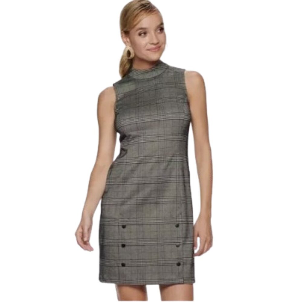Apt 9 Plaid Sleeveless Sleath Dress w Pockets size XL